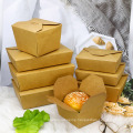 wholesale kraft food container box take away kraft paper fast food container